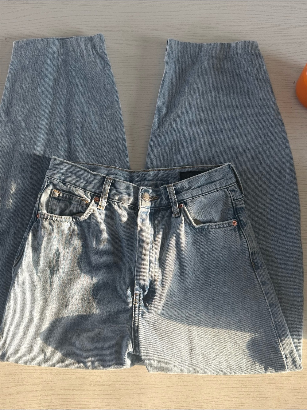 Zara Light Wash Barrel Jeans